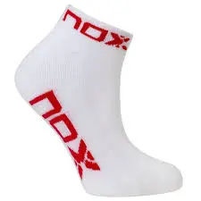 NOX BAG ANKLE SOCKS WHITE WITH RED LOGO