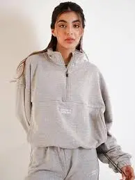 LFA Half Zip Pullover Heather-Grey (Blue, L)