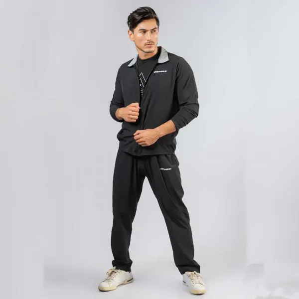 Combaxx Micro-Stretch Tracksuit-Grey&Black 